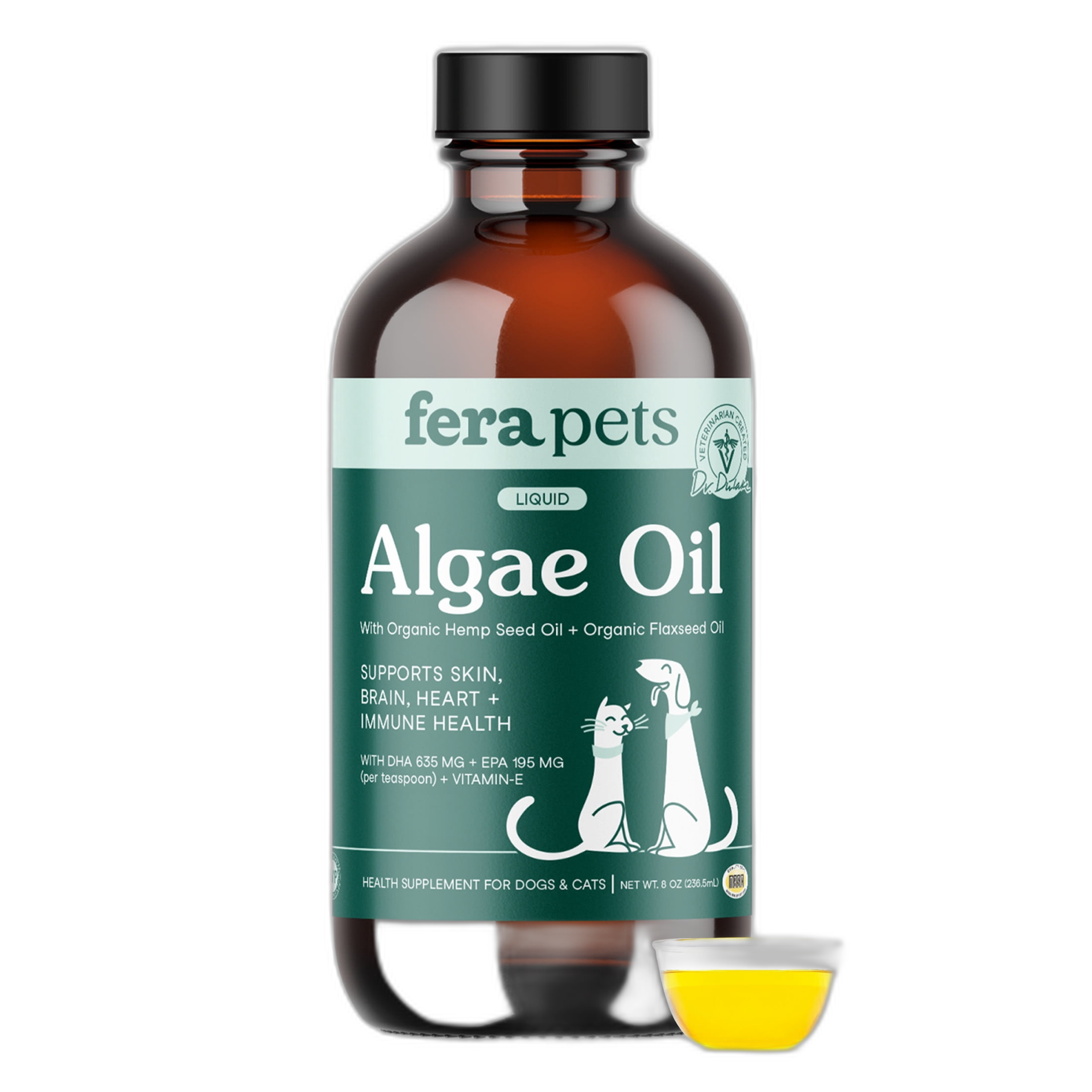 Fera Pets Algae Oil Vegan Omega-3s Supplement for Dogs & Cats