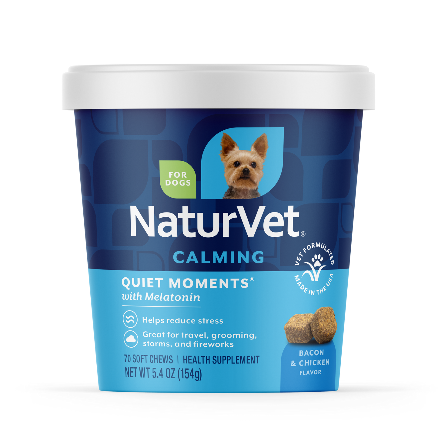 NaturVet Quiet Moments Calming Aid Soft Chews for Dogs