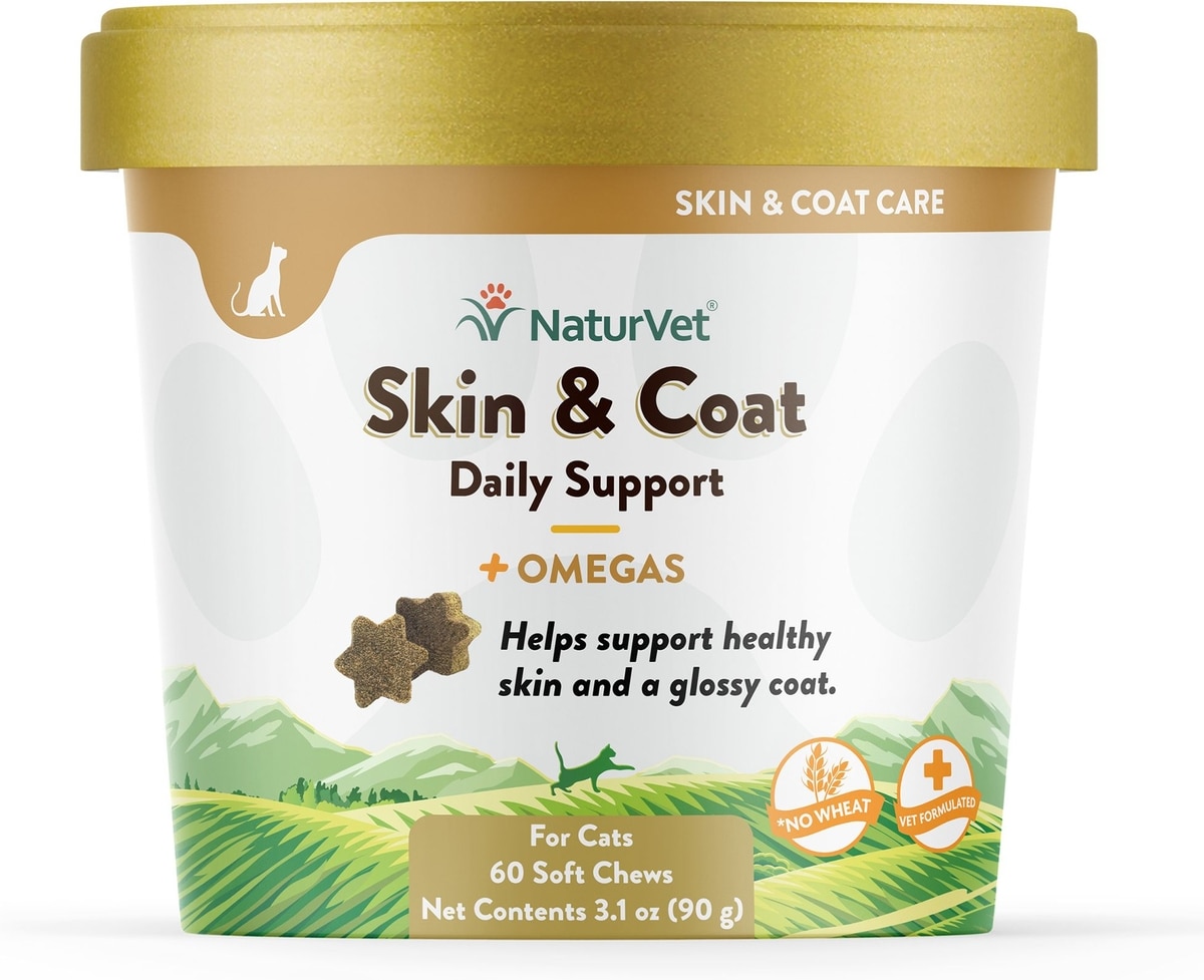 NaturVet Skin & Coat Plus Omegas & Biotin Soft Chews for Dogs pet supplement