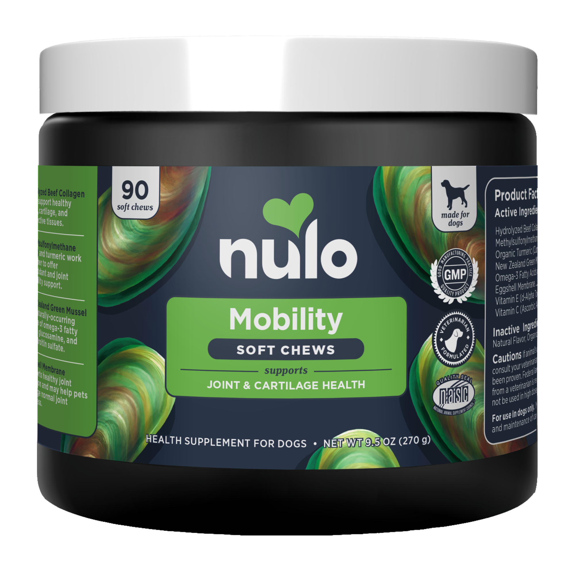 Nulo Functional Hip & Joint Soft Chews for Dogs - Glucosamine, Chondroitin, MSM & Eicosapentaenoic Acid (EPA)