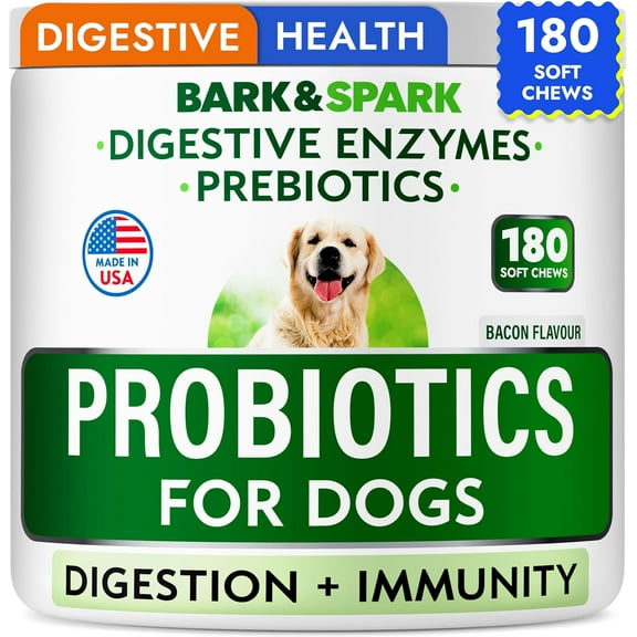 Bark & Spark Immune Booster for Dogs - Daily Immune Support with Probiotics, Prebiotics, Turmeric, & Mushrooms - Duck Flavored Soft Chews pet supplement