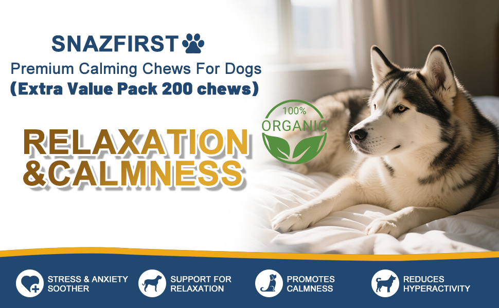Calming Chews for Dogs Anxiety Relief, Dog Calming Chews-Anxiety and Stress Relief Treats Melatonin Bites Sleep Aid Calm Dog with Noise,Thunder,Barking,Separation(Chicken Flavor, 150 Chews) by SnazFirst