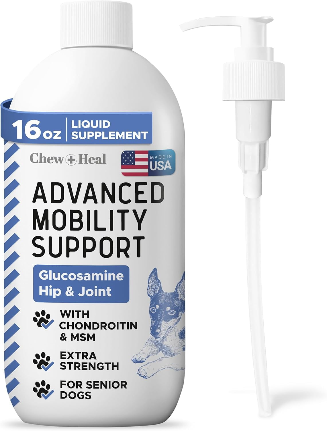 Chew + Heal, Advanced Mobility Support, For Dogs, 16 fl oz (473 ml)
