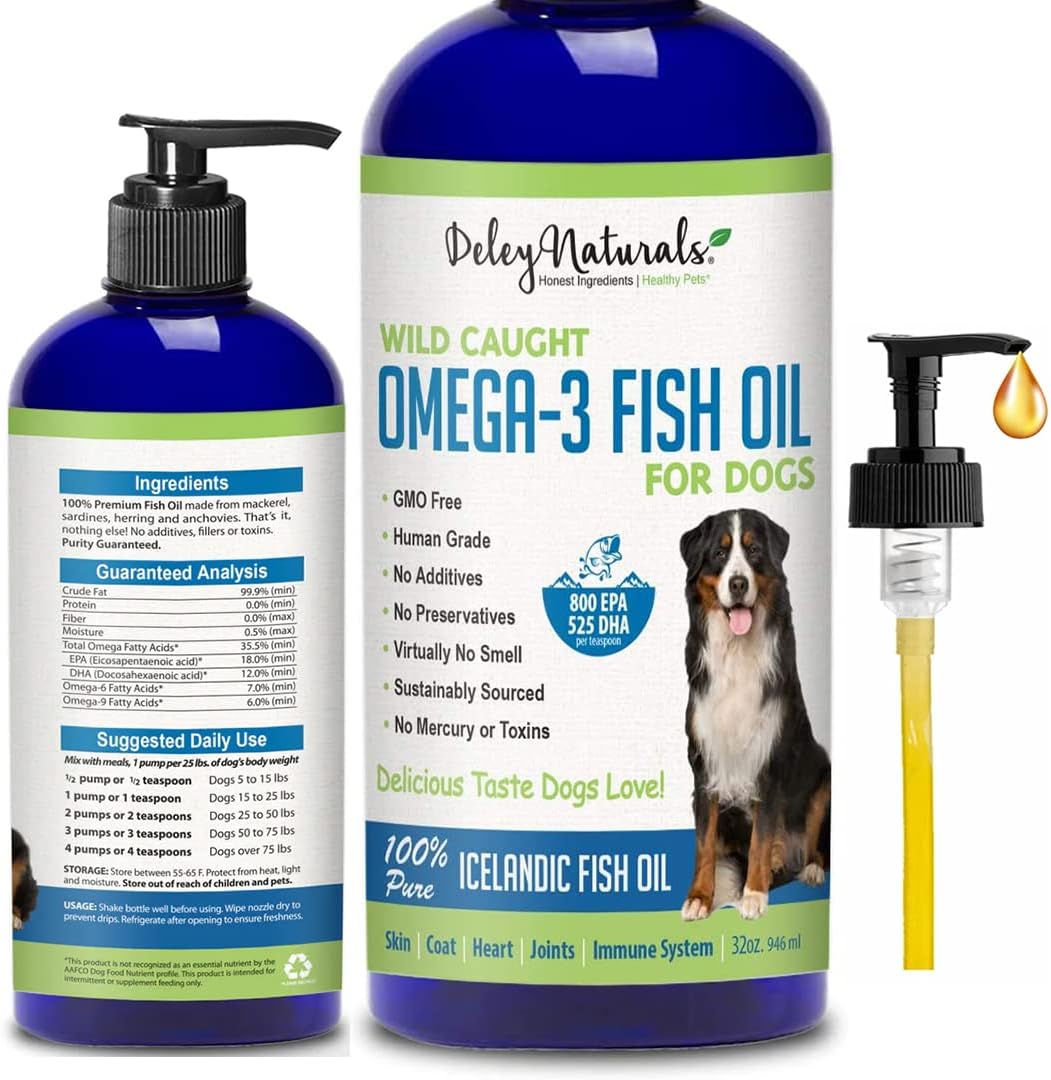 Deley Naturals Wild Caught Fish Oil for Dogs by Deley Naturals