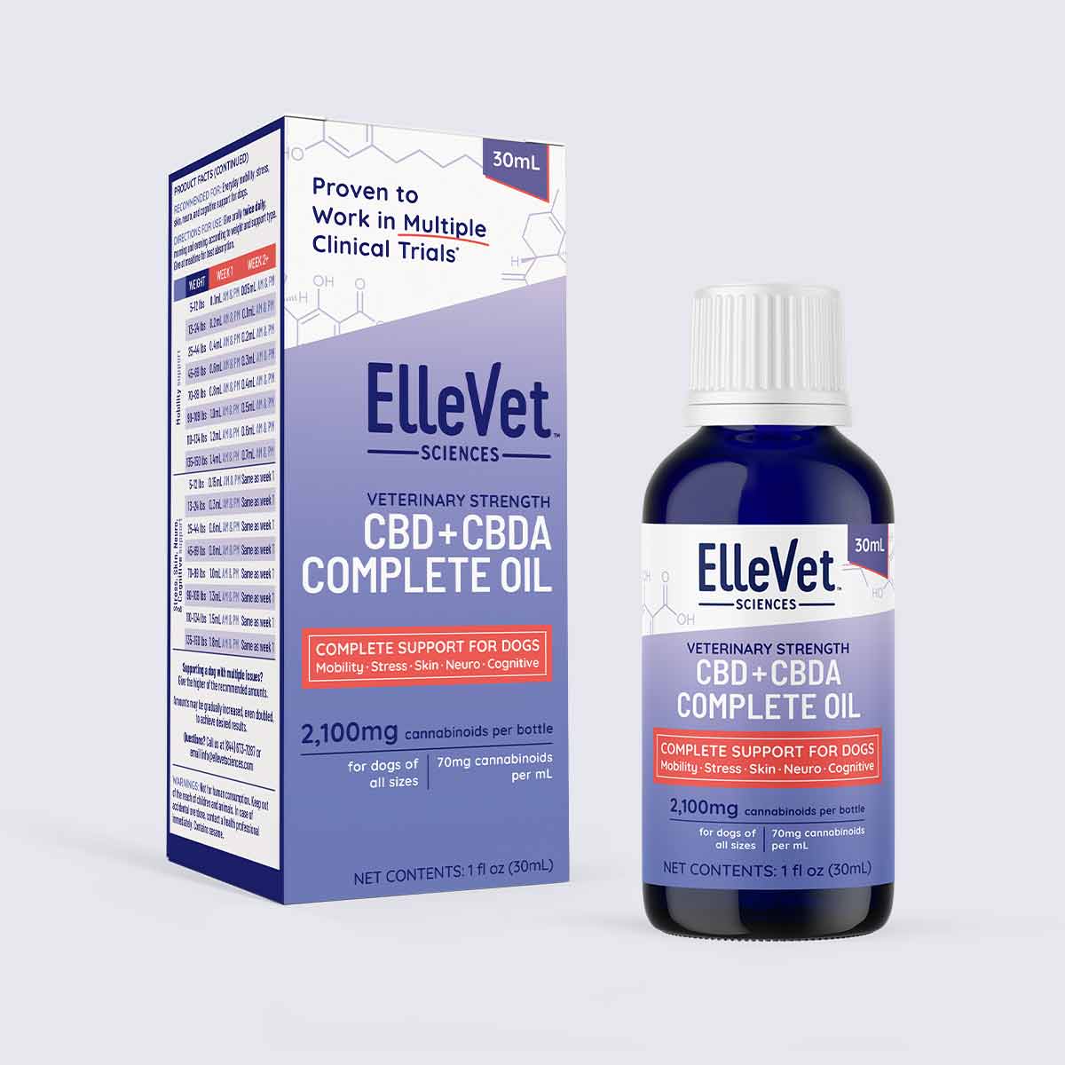 ElleVet Sciences CBD+CBDA Oil for Dogs pet supplement