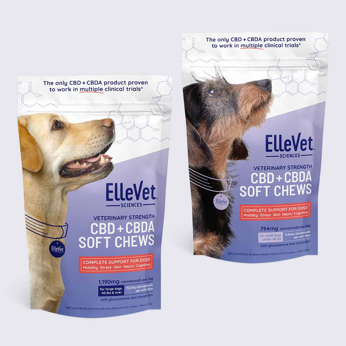 ElleVet Sciences CBD+CBDA Soft Chews for Dogs pet supplement