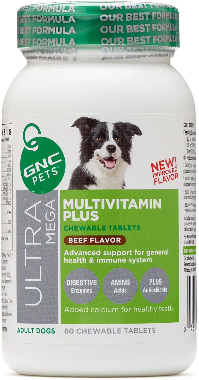GNC Pets Ultra Mega Multivitamin Plus Skin & Coat Chews for All Dogs skin & coat supplement