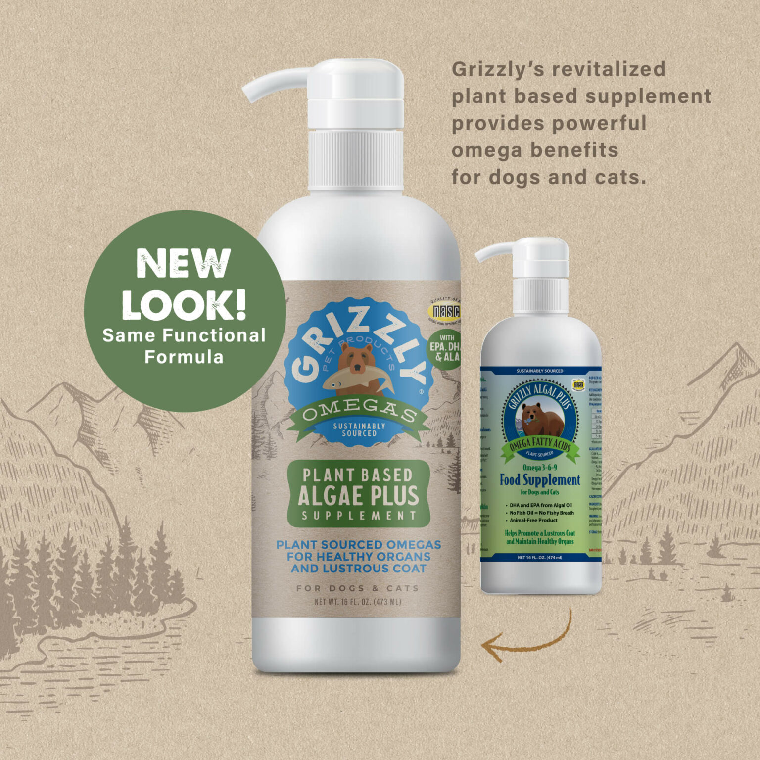 Grizzly Algal Plus Omega Fatty Acids for Dogs pet supplement