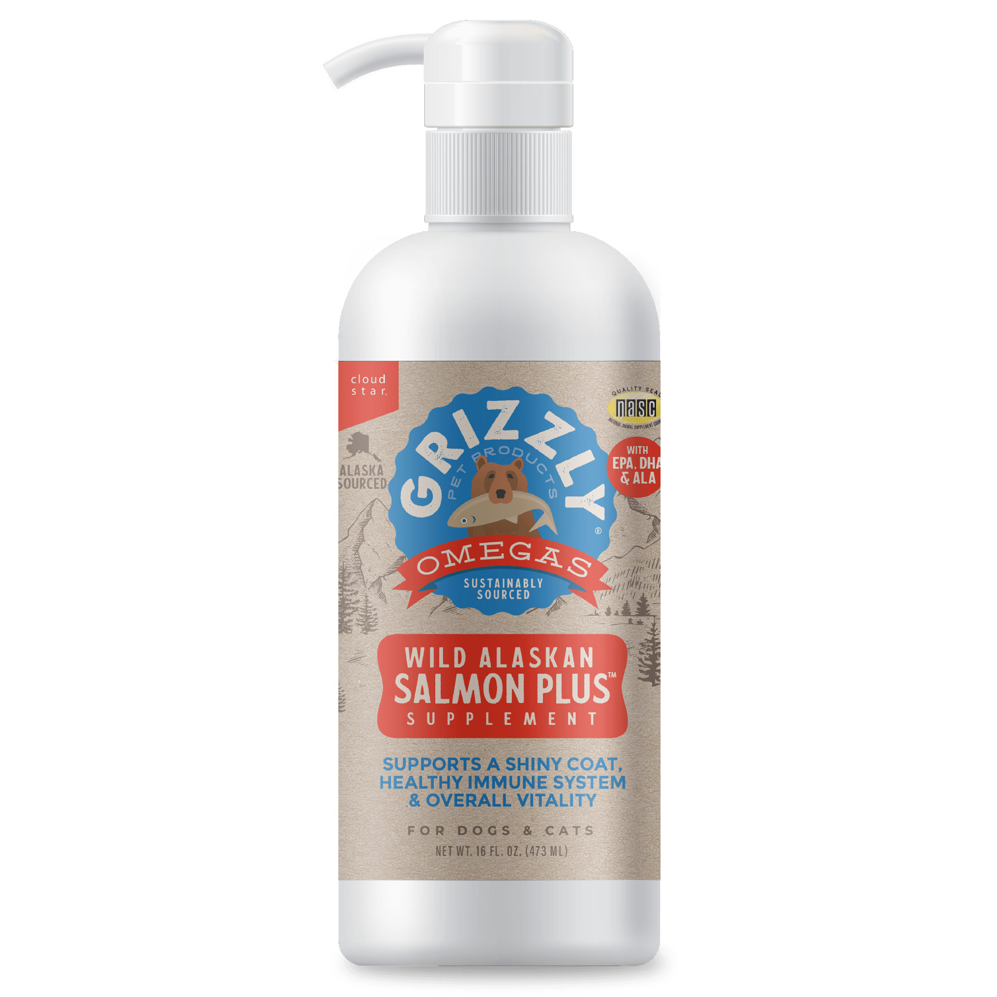 Grizzly Salmon Oil All-Natural Dog & Cat Food Supplement