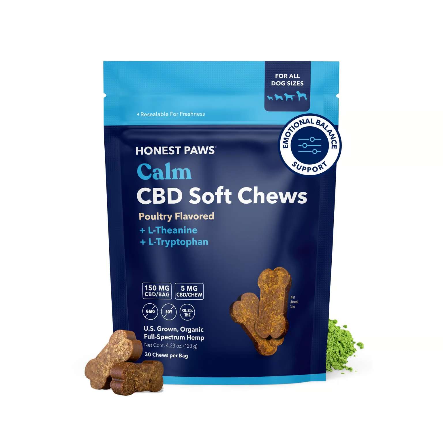 Honest Paws Calm Soft Chews for Dogs pet supplement