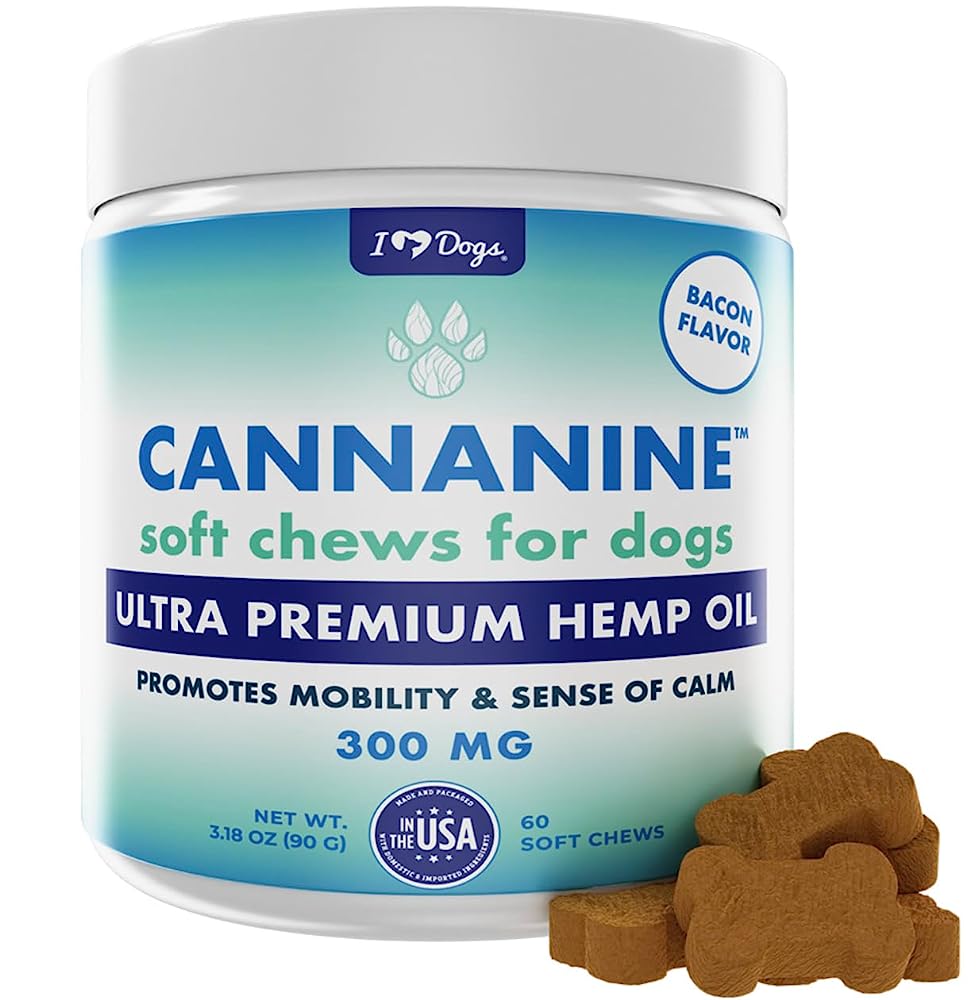 iHeartDogs Calming Chews with Hemp + Melatonin - Soothing Support for Dogs by iHeartDogs