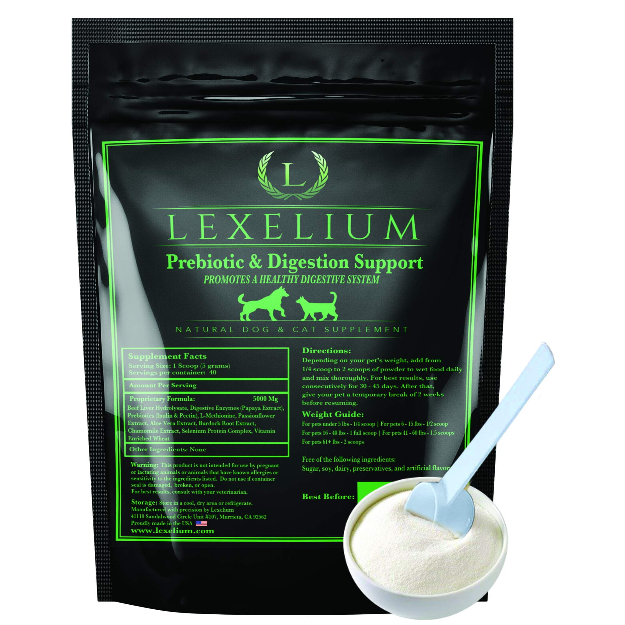 Lexelium Prebiotic & Digestion Support Dog & Cat Supplement