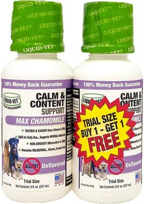 Liquid-Vet Calm & Content Support Unflavored Liquid Supplement for Cats & Dogs pet supplement