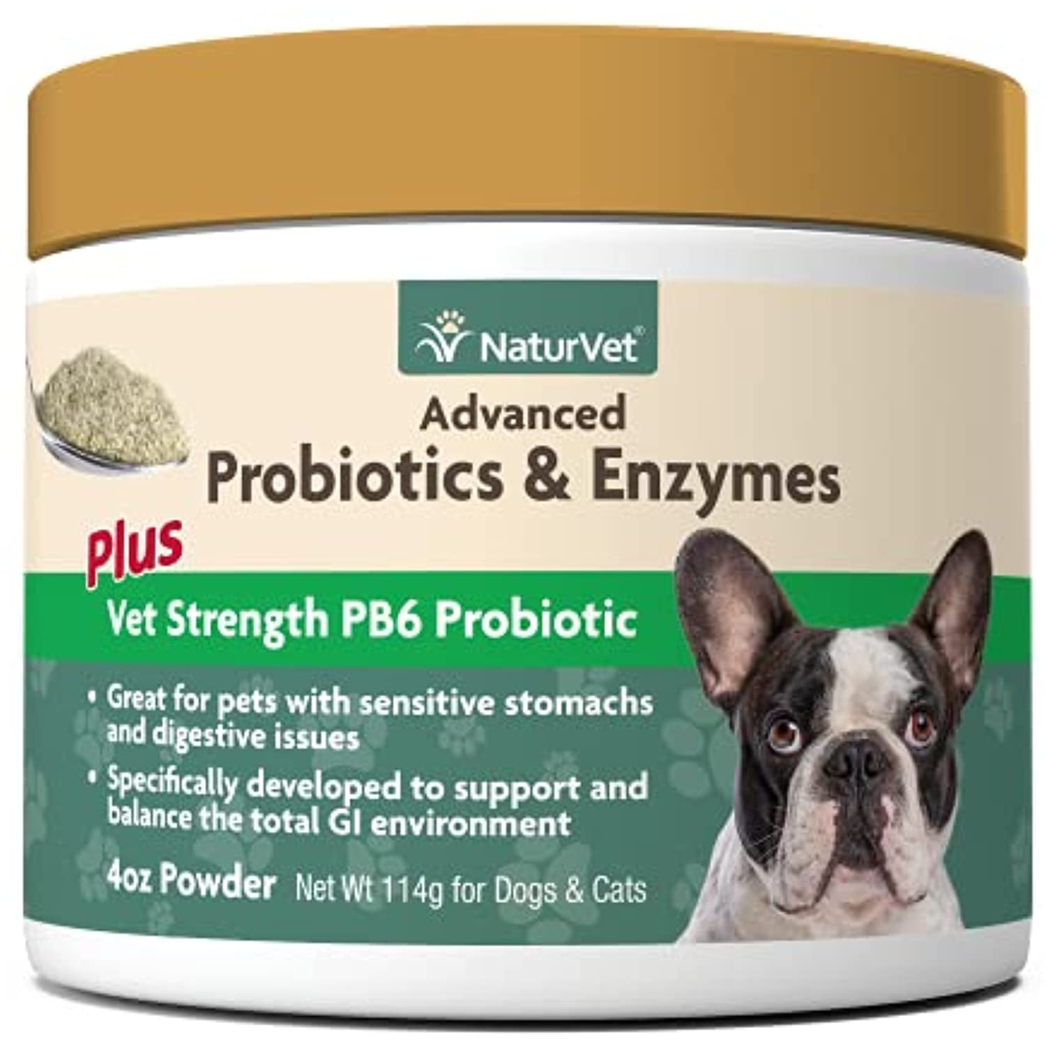 NaturVet Advanced Probiotics & Enzymes for Dogs & Cats - Digestive Aid for Sensitive Stomachs digestive health supplement