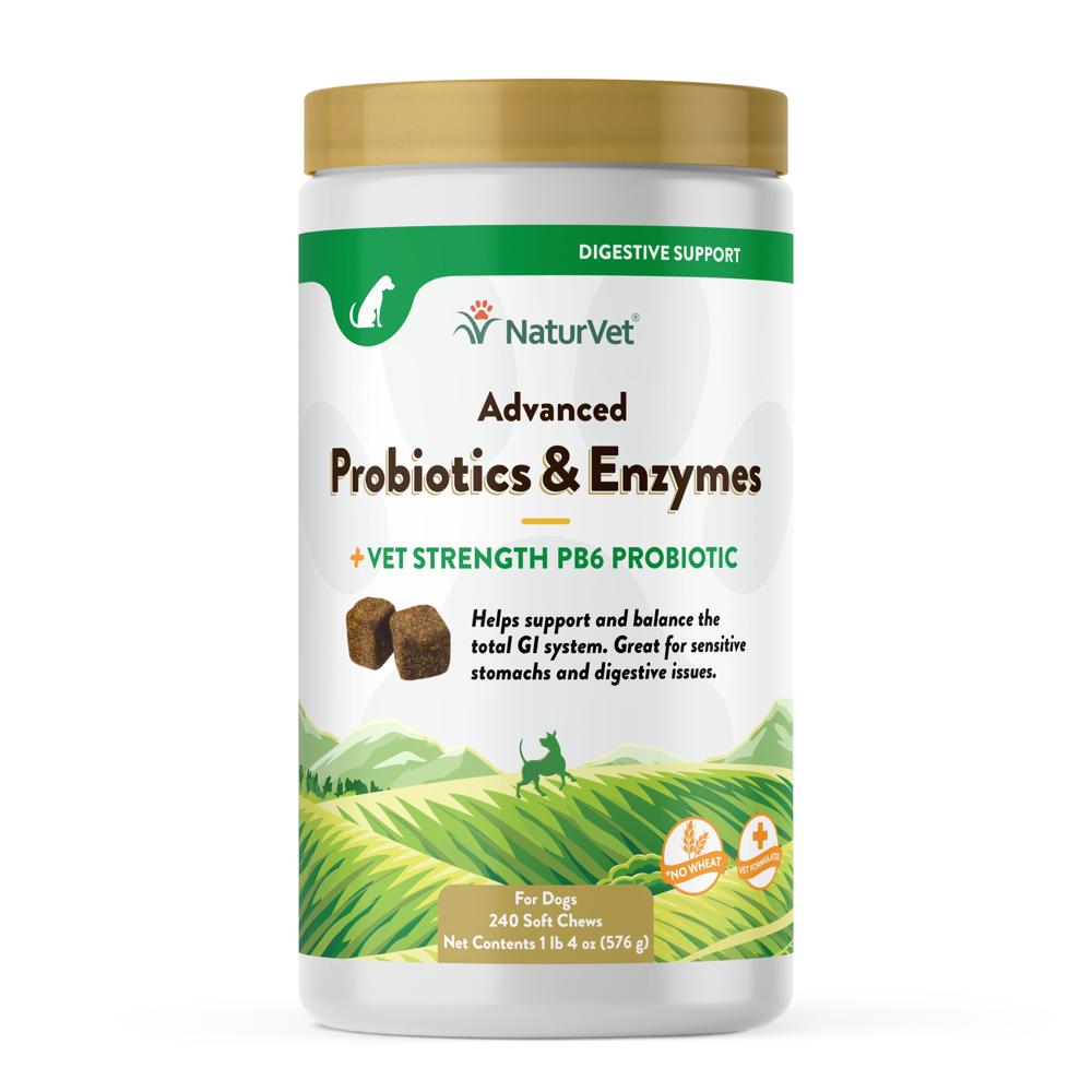 NaturVet Advanced Probiotics & Enzymes for Dogs with Prebiotics digestive health supplement