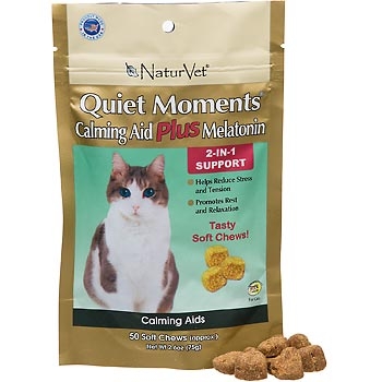 NaturVet Quiet Moments Calming Aid for Cats Plus Melatonin