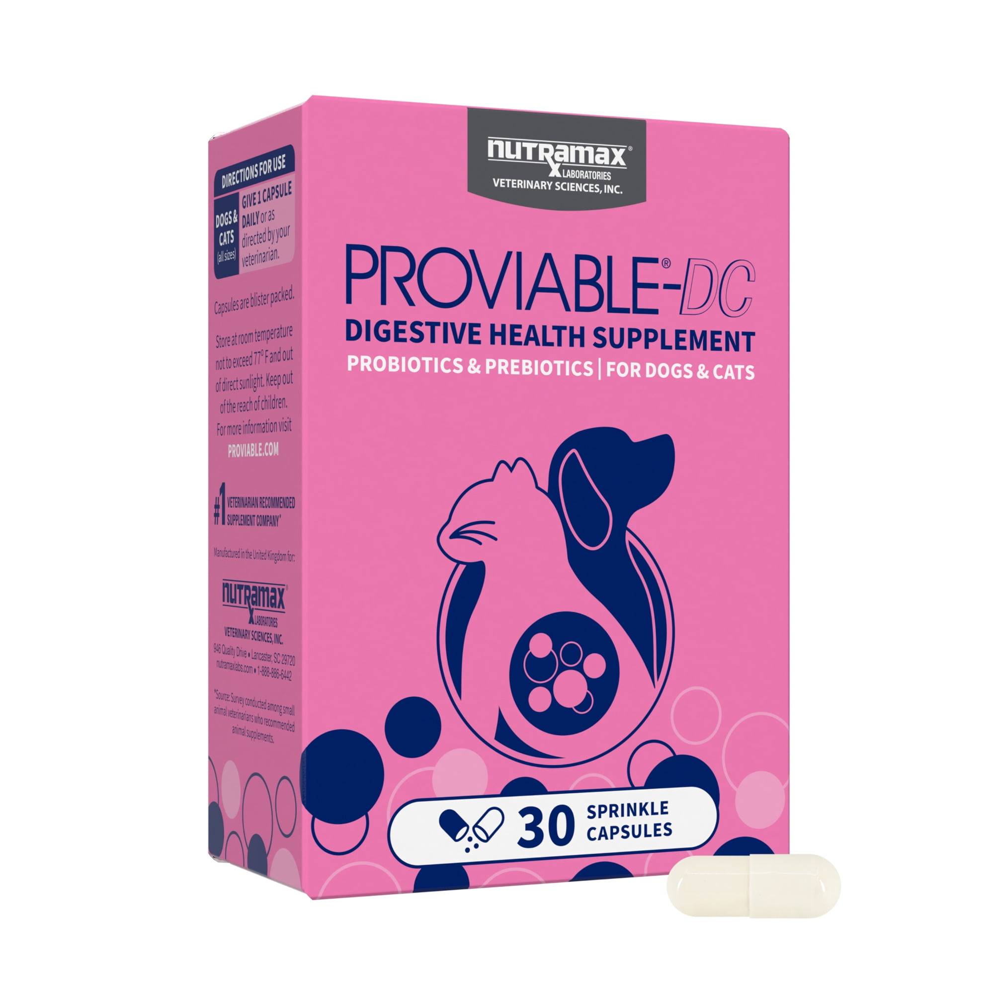 Nutramax Proviable-DC Digestive Health Supplement for Dogs and Cats pet supplement