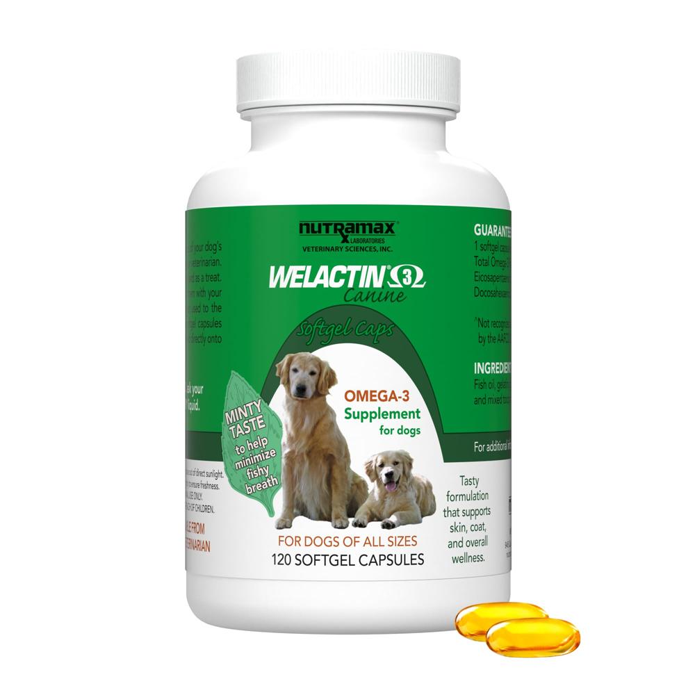 Nutramax Welactin Omega-3 Softgel Capsules for Dogs