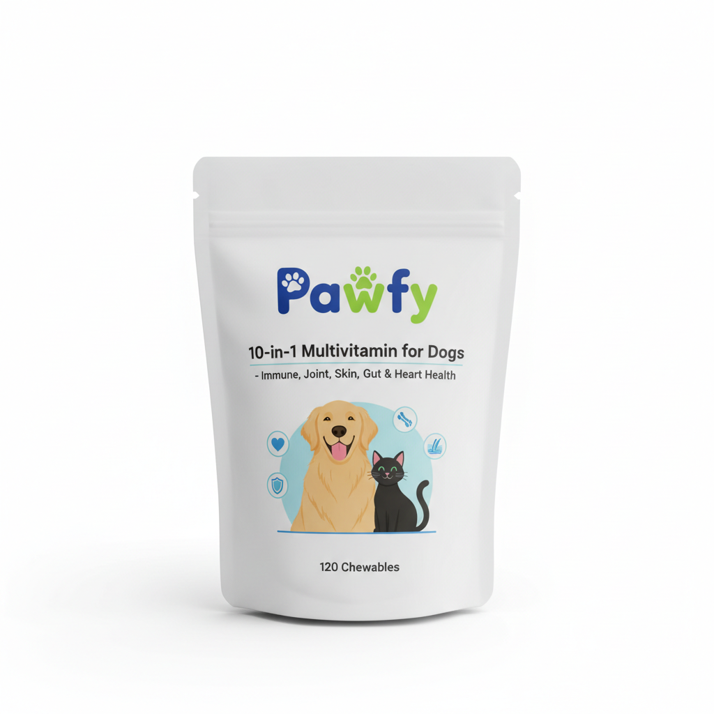 Pawfy 10-in-1 Multivitamin for Dogs - Immune, Joint, Skin, Gut & Heart Health pet supplement