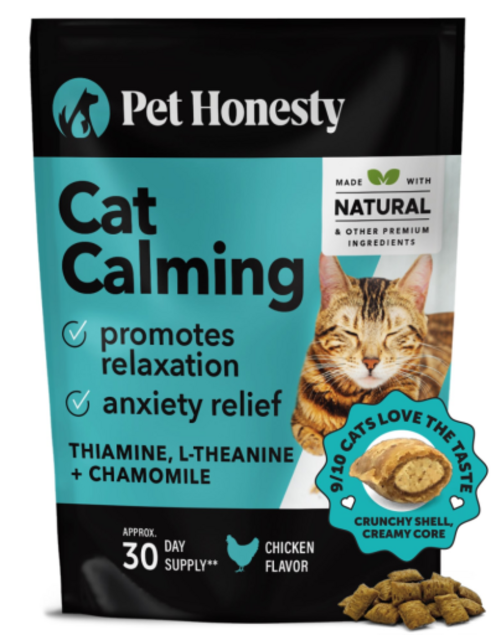 Pet Honesty Dual Texture Chicken Flavored Chew Calming Supplement for Cats by Pet Honesty