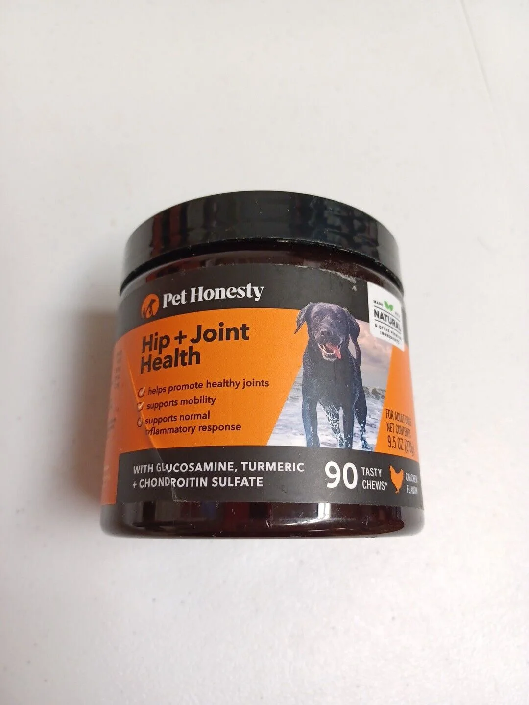 Pet Honesty Hip & Joint Supplement Chicken Flavored Glucosamine & Chondroitin with MSM, Turmeric Hip & Joint Chews for Dogs