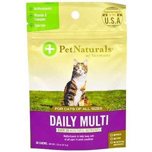 Pet Naturals of Vermont Daily Best Multivitamin for Cats - Supports Immune, Skin, Coat & Organ Health - 60 Chews