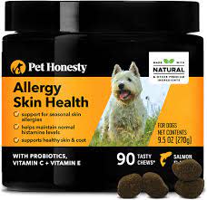 PetHonesty Allergy SkinHealth for Dogs - Omega 3, Turmeric & Probiotics skin & coat supplement