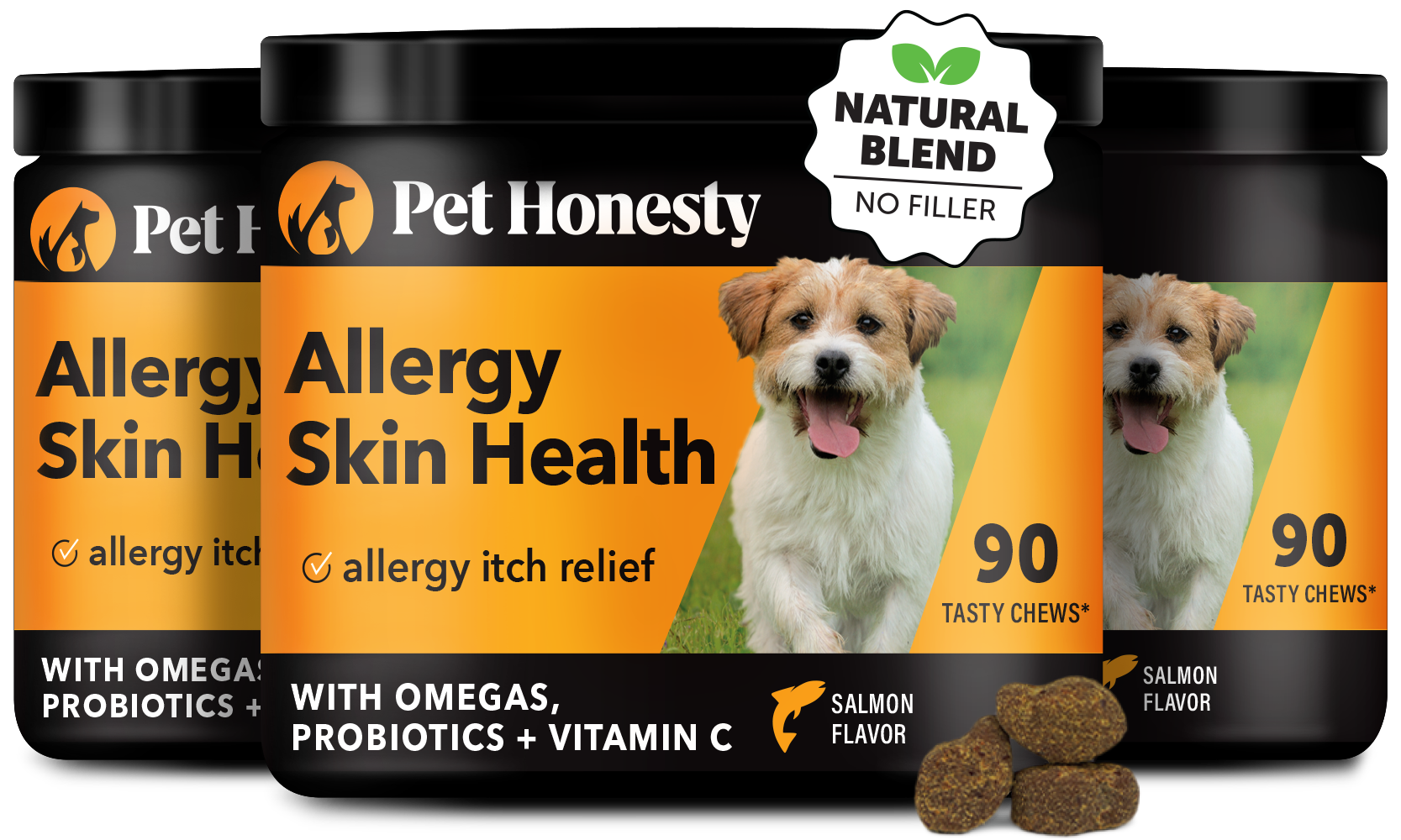PetHonesty Allergy SkinHealth Salmon Soft Chews for Dogs pet supplement