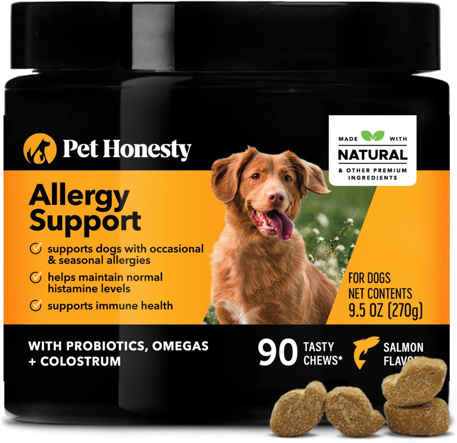 PetHonesty Allergy Support Chews with Probiotics pet supplement