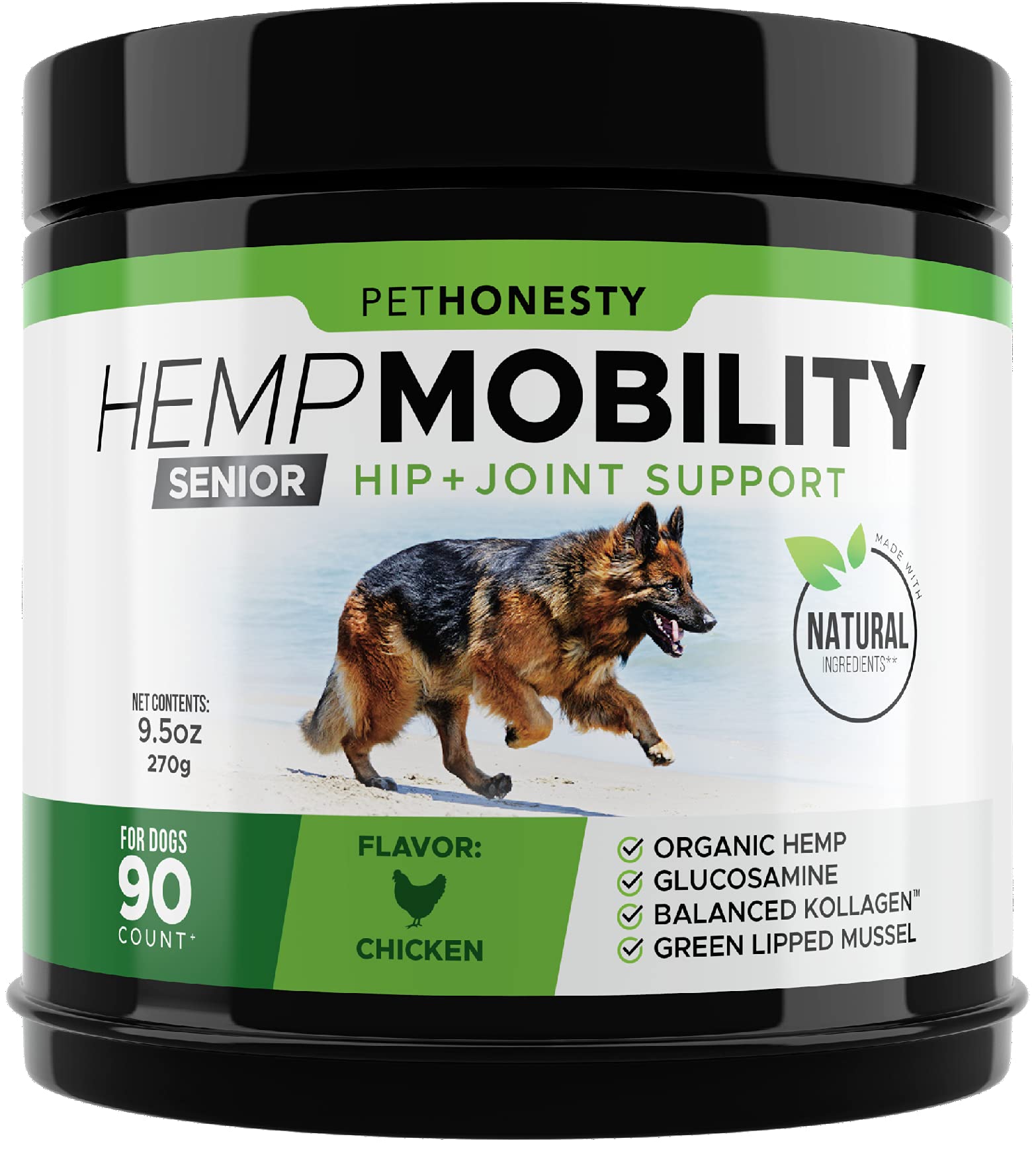 PetHonesty Senior Hemp Mobility - Hip & Joint Supplement for Older Dogs