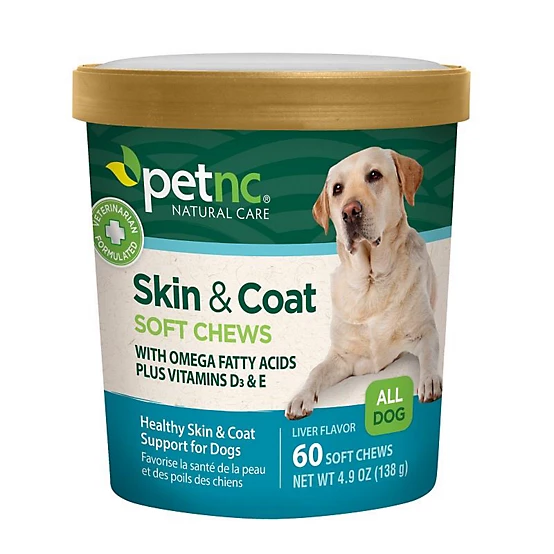 PetNC Natural Care Skin and Coat Soft Chews for Dogs pet supplement