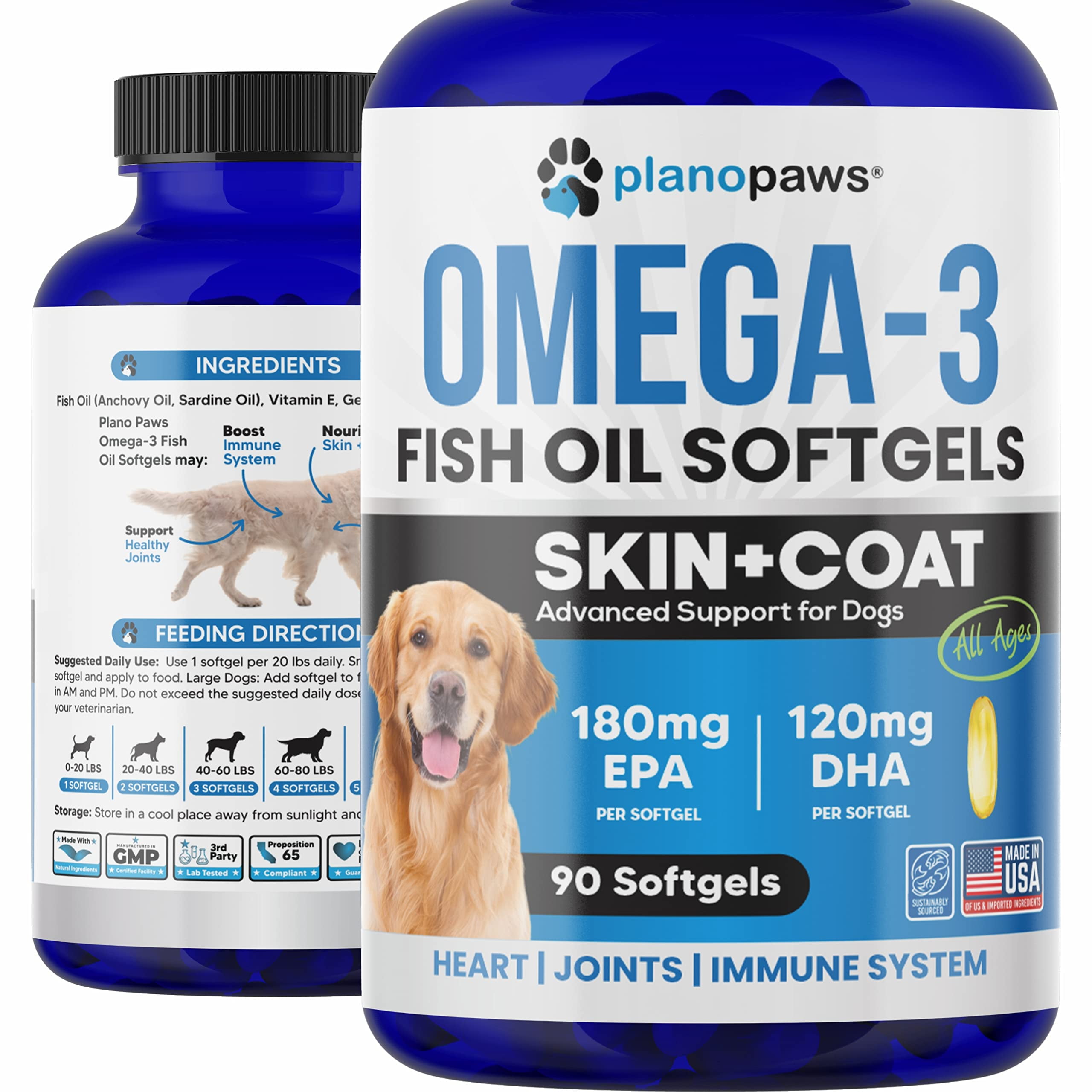 Plano Paws Omega 3 for Dogs - Allergy & Itch Relief Chews by Plano Paws