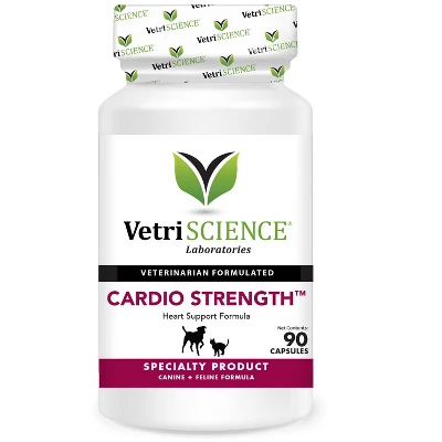 VetriScience Cardio Strength Capsules Heart Supplement for Cats & Dogs, 90 count