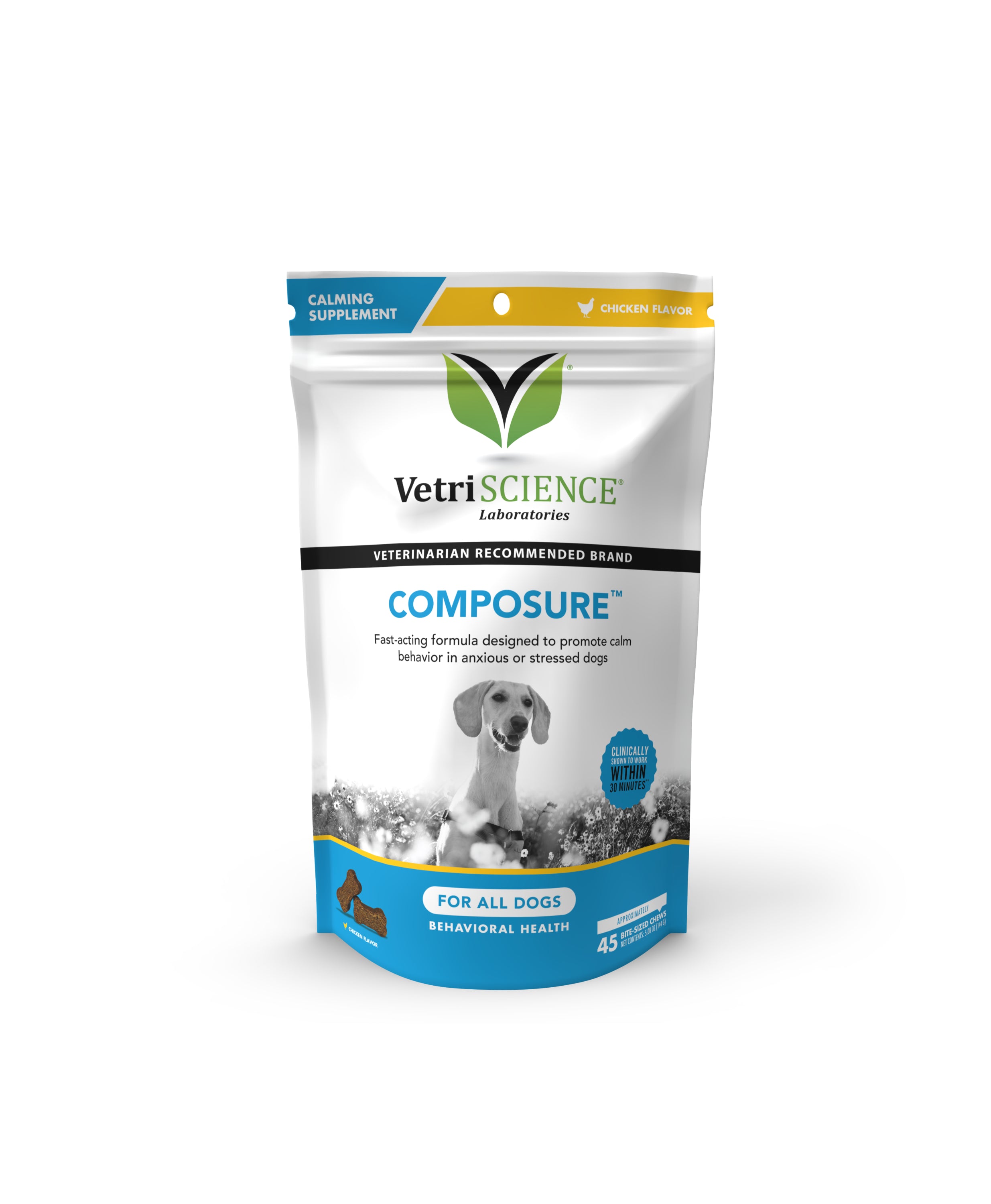 VetriScience Composure Calming Supplement for Dogs, Chicken Flavor