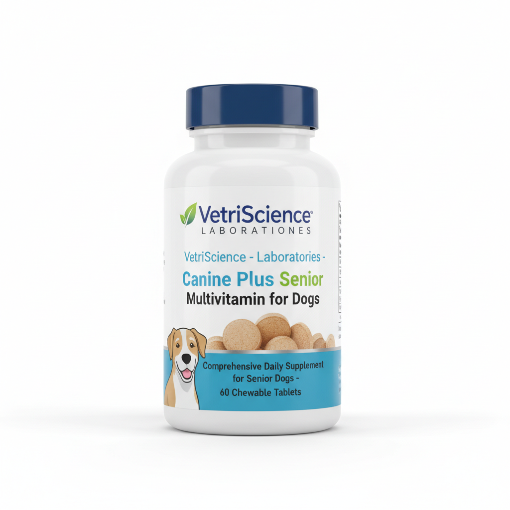 VetriScience Laboratories - Canine Plus Senior Multivitamin for Dogs - Comprehensive Daily Supplement for Senior Dogs - 60 Chewable Tablets pet supplement