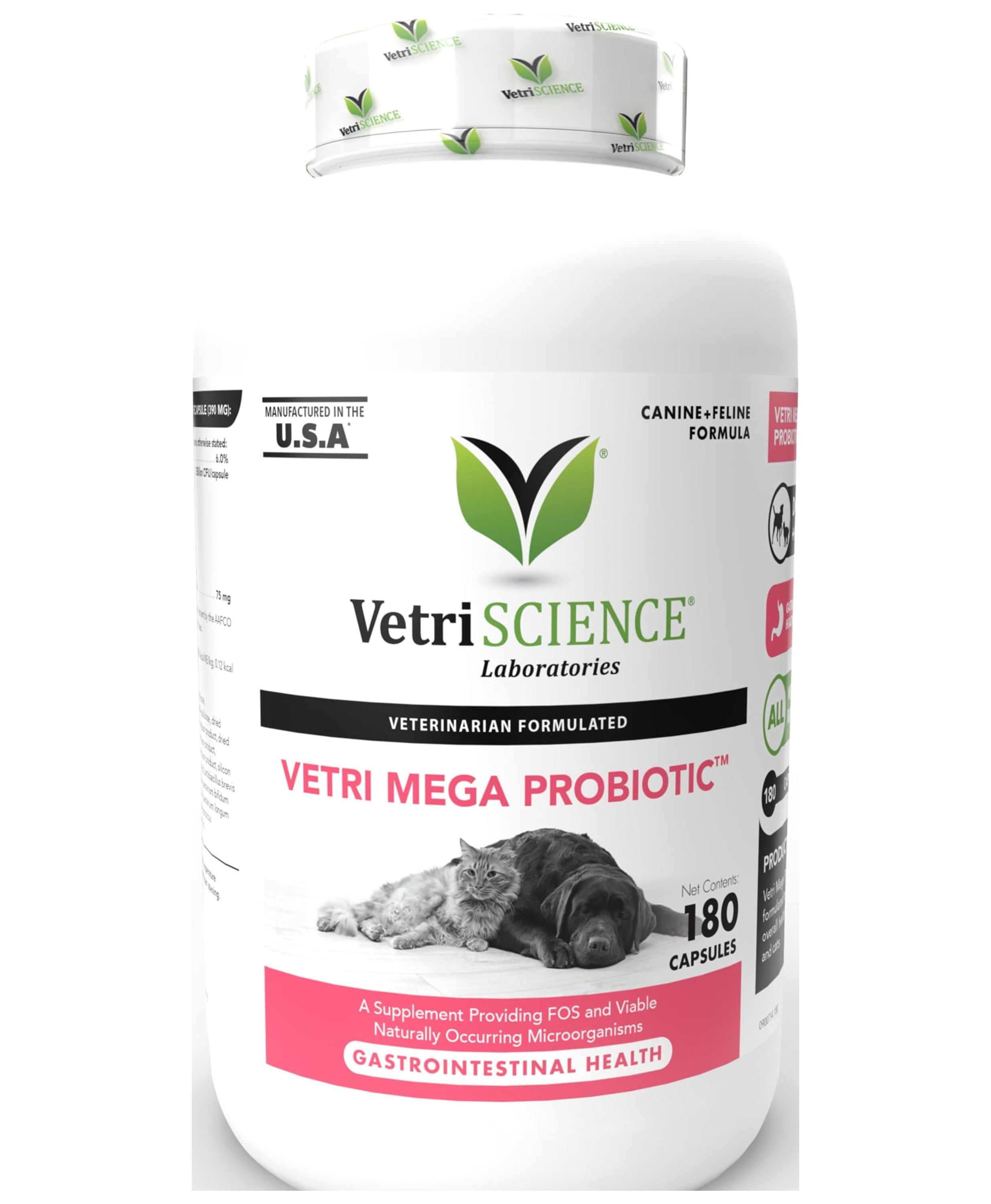 VetriScience Vetri Mega Probiotic for Dogs and Cats pet supplement