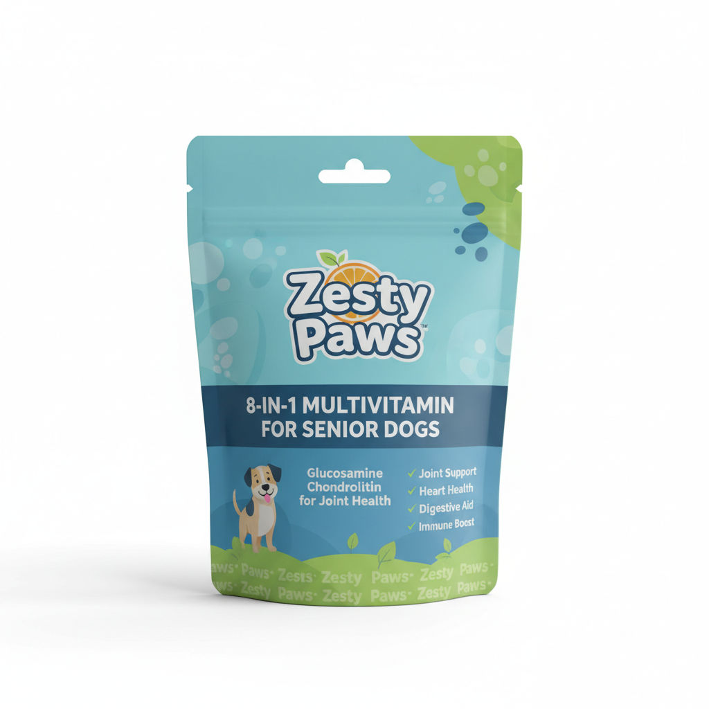 Zesty Paws 8-in-1 Multivitamin for Senior Dogs - Glucosamine Chondroitin for Joint Health