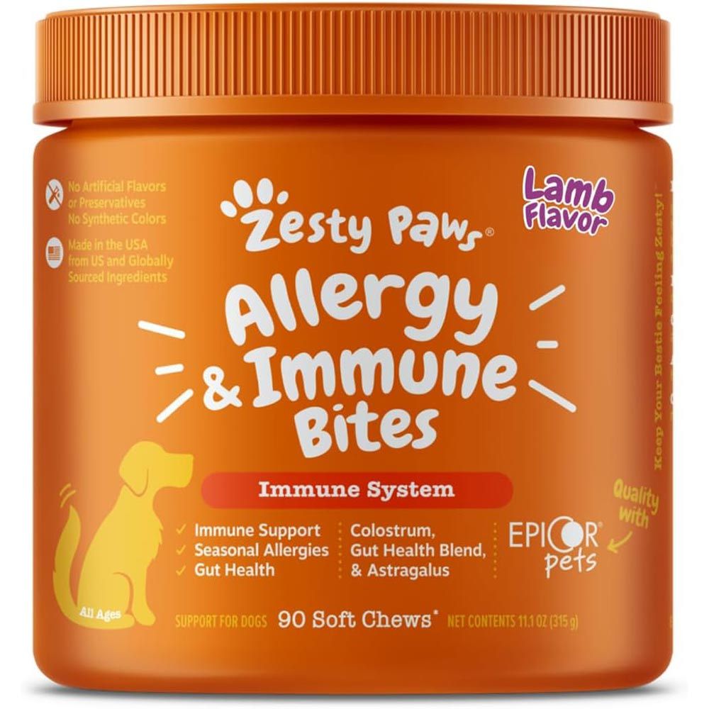 Zesty Paws Aller-Immune Bites for Dogs with Lamb Flavor pet supplement