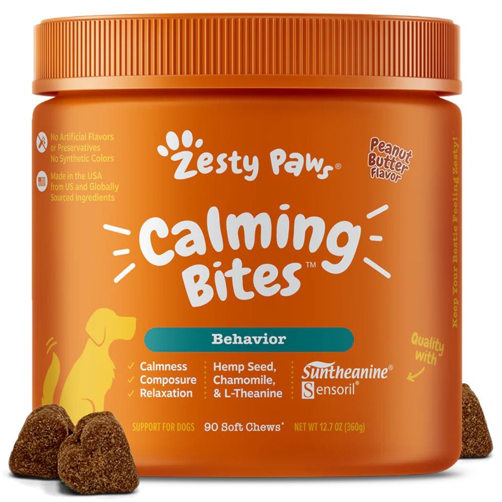 Zesty Paws Calming Bites for Dogs, Peanut Butter Flavor
