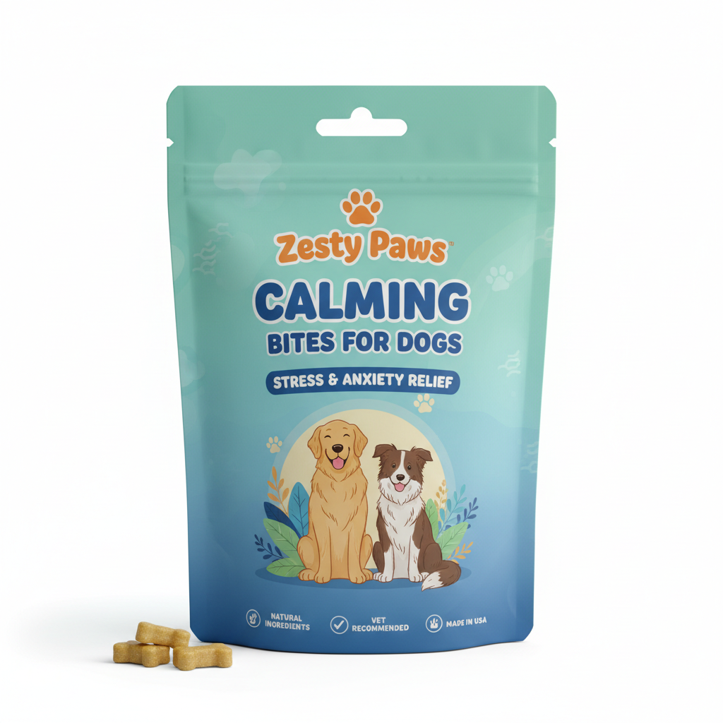 Zesty Paws Calming Bites for Dogs - Stress & Anxiety Relief pet supplement