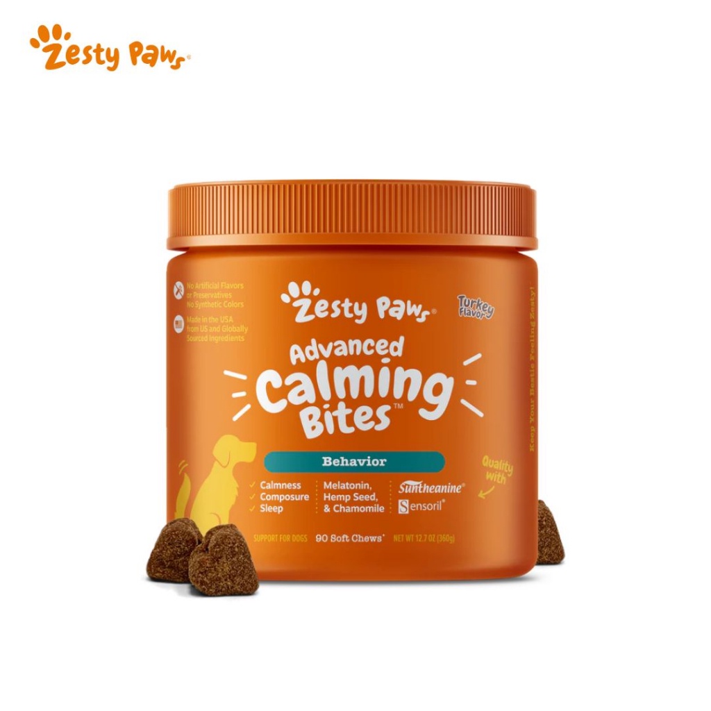 Zesty Paws Calming Bites for Dogs with Suntheanine and Melatonin pet supplement