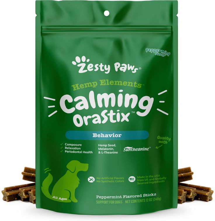 Zesty Paws Hemp Elements Calming OraStix for Dogs