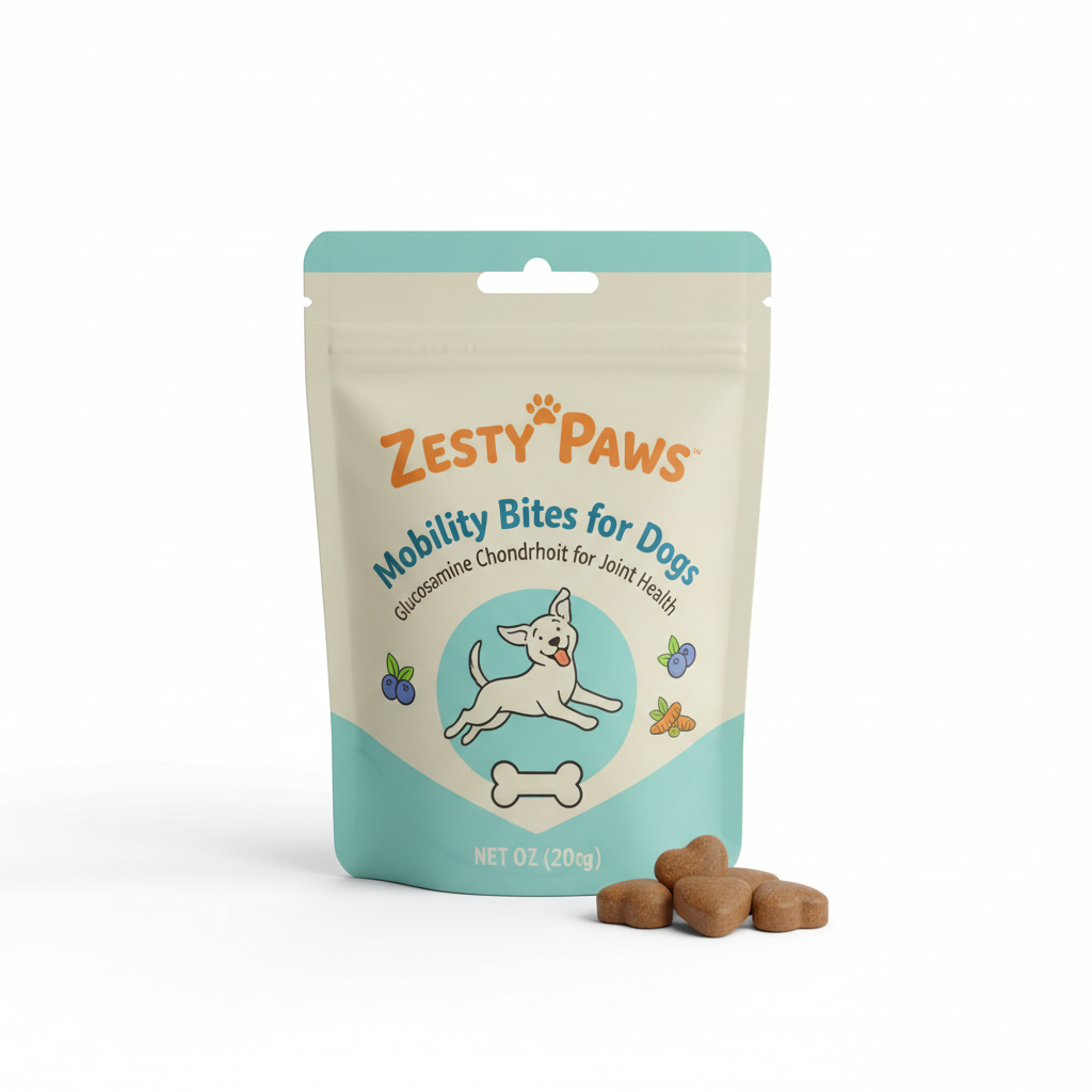 Zesty Paws Mobility Bites for Dogs - Glucosamine Chondroitin for Joint Health