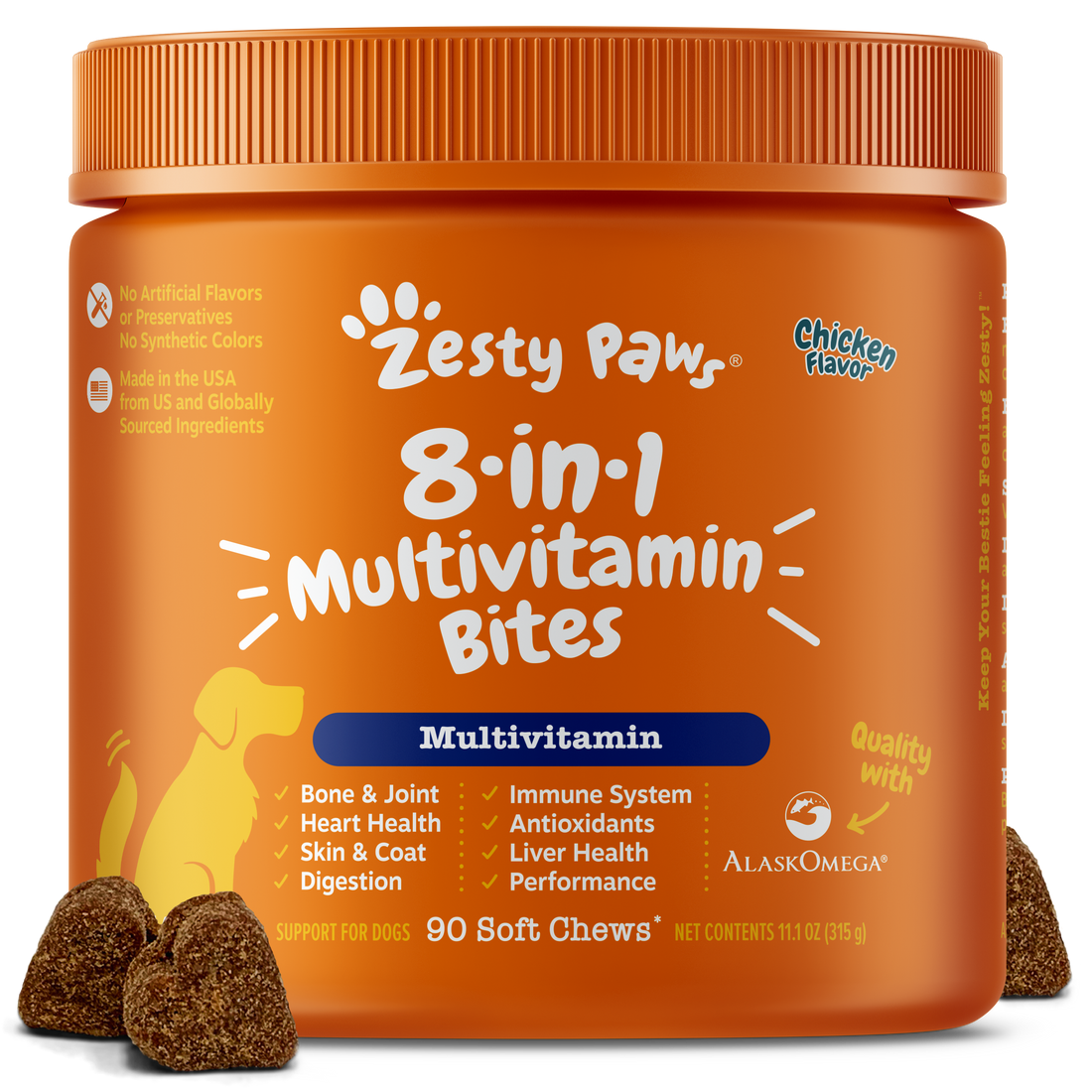 Zesty Paws Multivitamin Bites for Dogs - 8-in-1 pet supplement