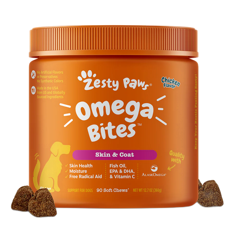 Zesty Paws Omega Bites Skin & Coat dog skin & coat supplement