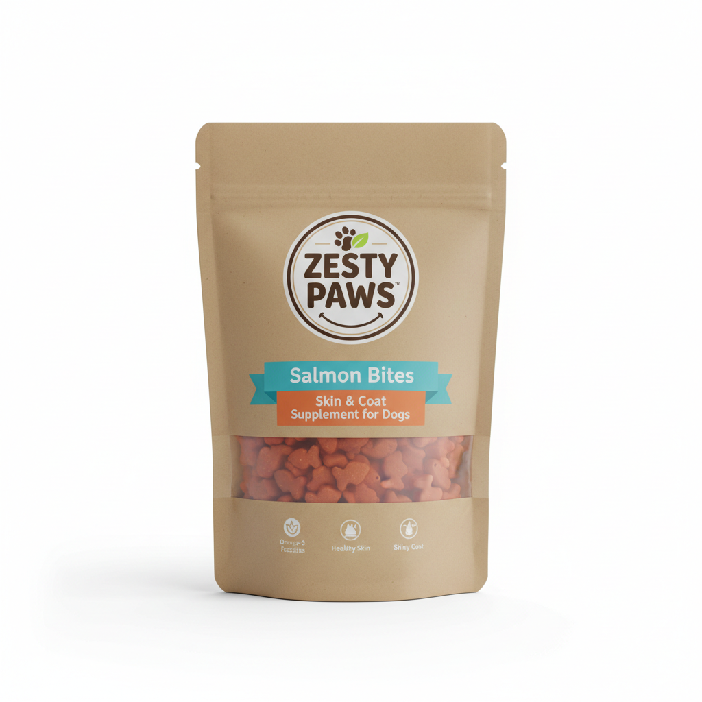Zesty Paws Salmon Bites Skin & Coat Supplement for Dogs