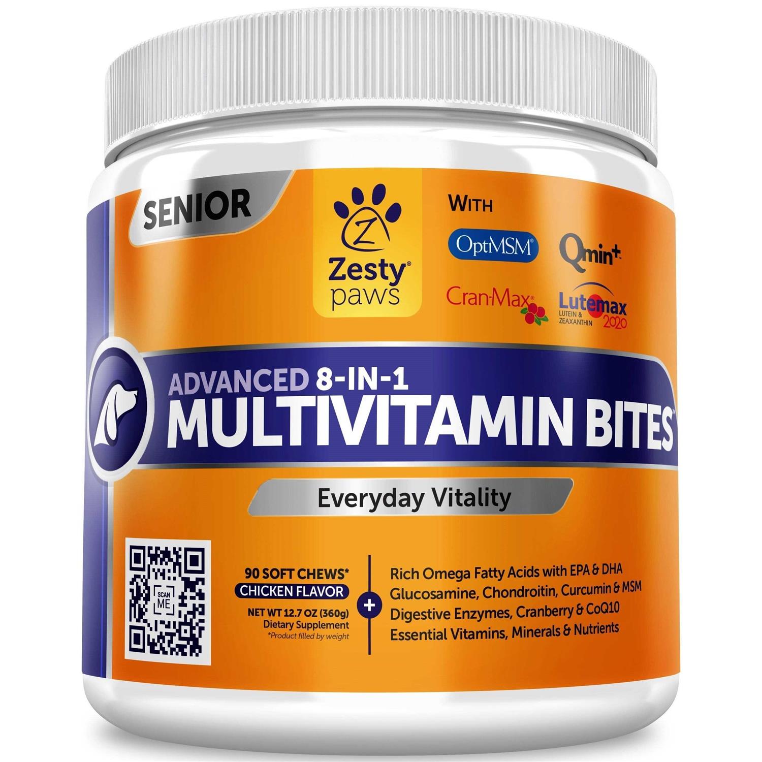 Zesty Paws Senior Advanced Multi-Vitamin Bites for Dogs