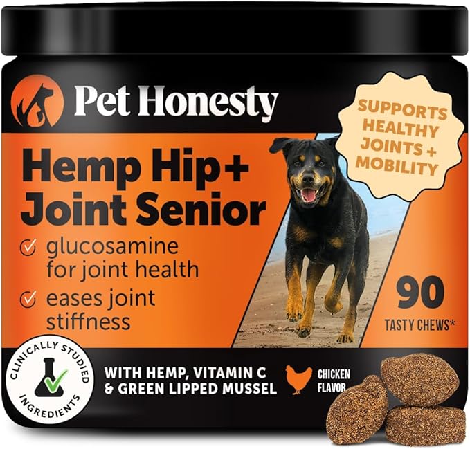 PetHonesty Senior HempMobility - Glucosamine, Turmeric, MSM, Hemp for Hip & Joint