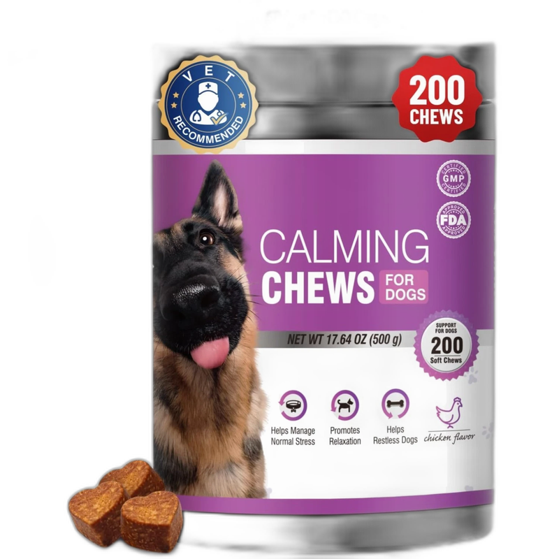 Calming Chews for Dogs 200pc Dog Calming Treat and Bites with Melatonin - Anxiety and Stress Relief Treats for Dogs Puppy Sleep Aid Calm Dog with Noise,Thunder, Barking, Separation,Chewing by TTLXRL