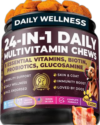 Pup Choice with Probiotics & Glucosamine, Bacon Flavor Soft & Chewy Multivitamin